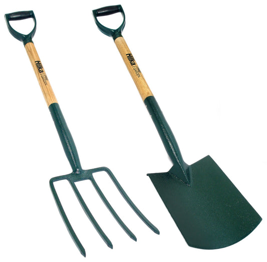 Spade & Fork Set – 2 Piece Carbon Steel with Soft Grip