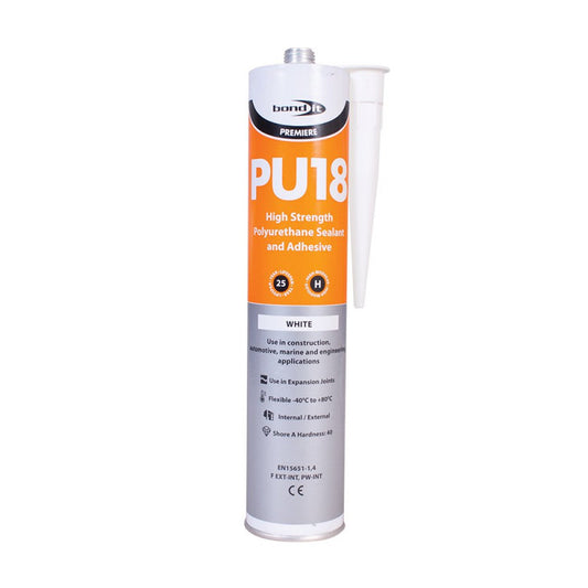 PU18 White Polyurethane Sealant Adhesive 310ml