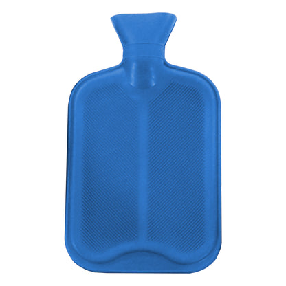 Blue hot water bottle on a white background