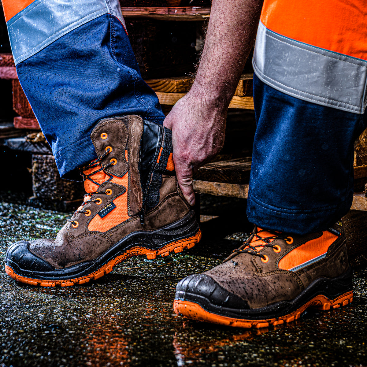 Buckvis Lace/Zip Boots - Hi-Vis