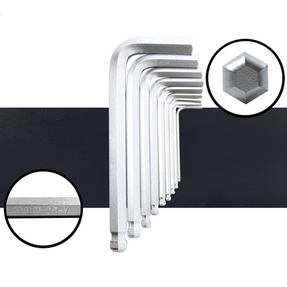 9pc Extra Long Ball End Hex Key Set - 1.5-10mm