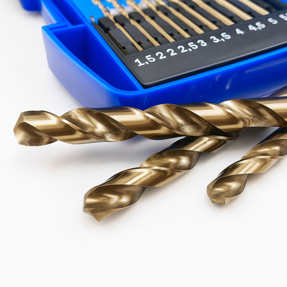 15pce HSS 5% Cobalt Drill Set 1-10mm