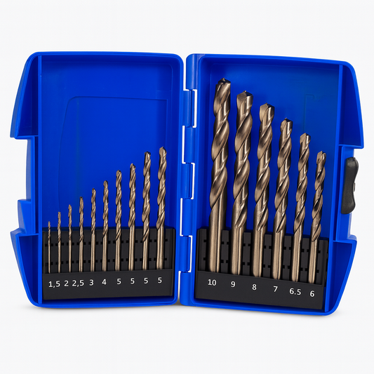 15pce HSS 5% Cobalt Drill Set 1-10mm