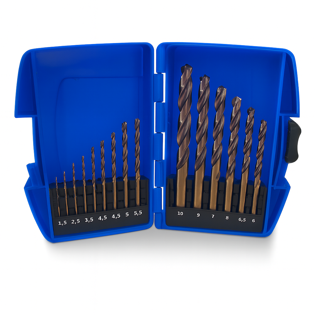 15pce HSS 5% Cobalt Drill Set 1-10mm