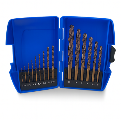 15pce HSS 5% Cobalt Drill Set 1-10mm