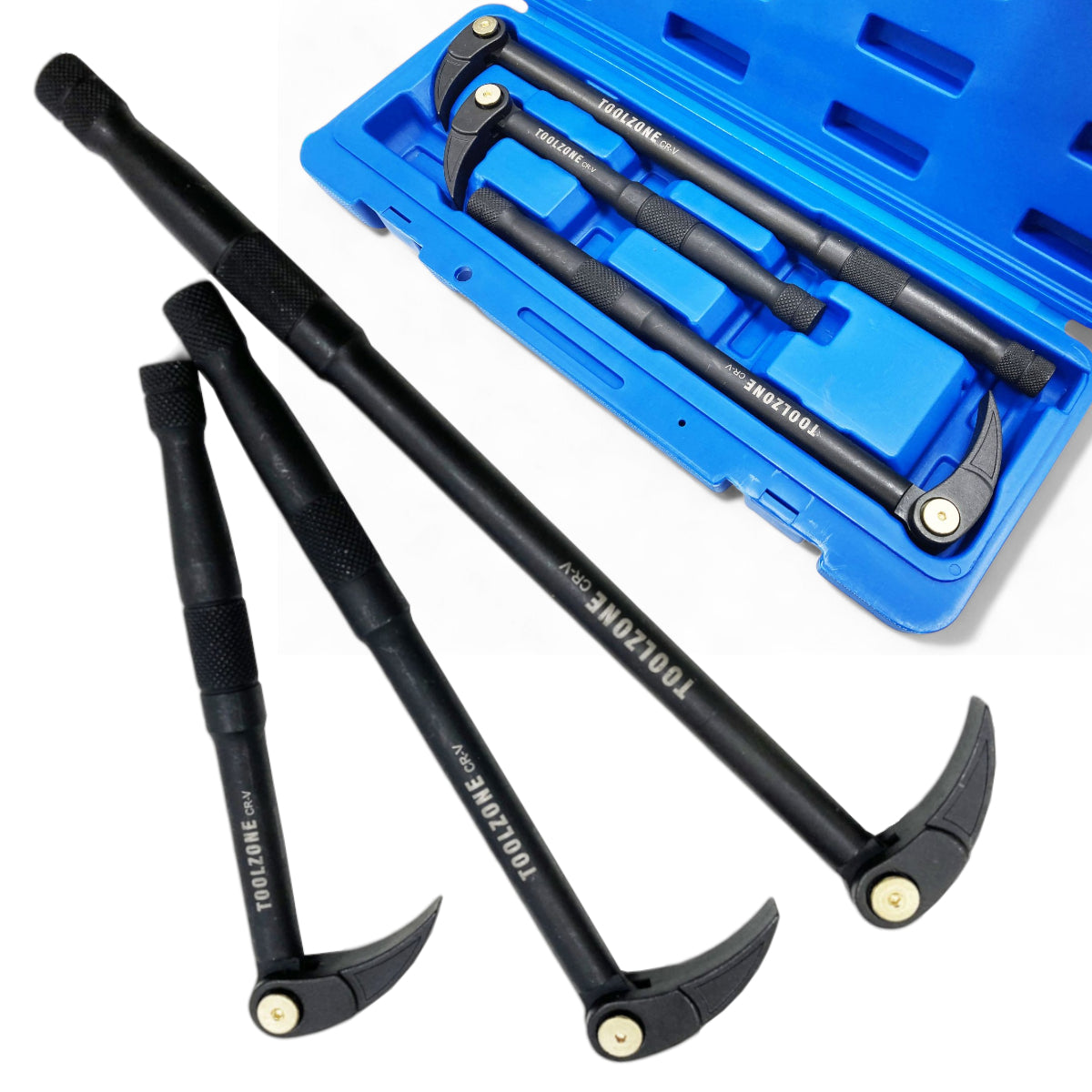 Adjustable Angle Pry Bar 3pc Set - 10" 12" & 15"