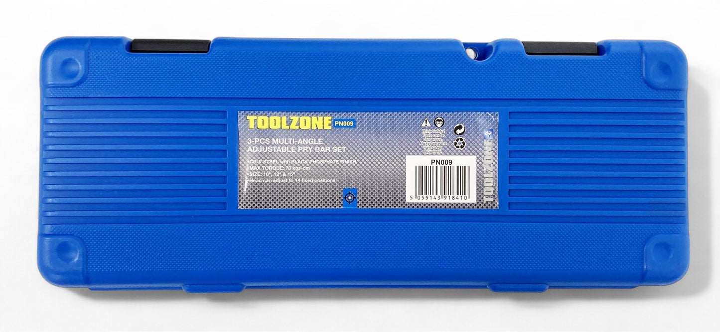Adjustable Angle Pry Bar 3pc Set - 10" 12" & 15"