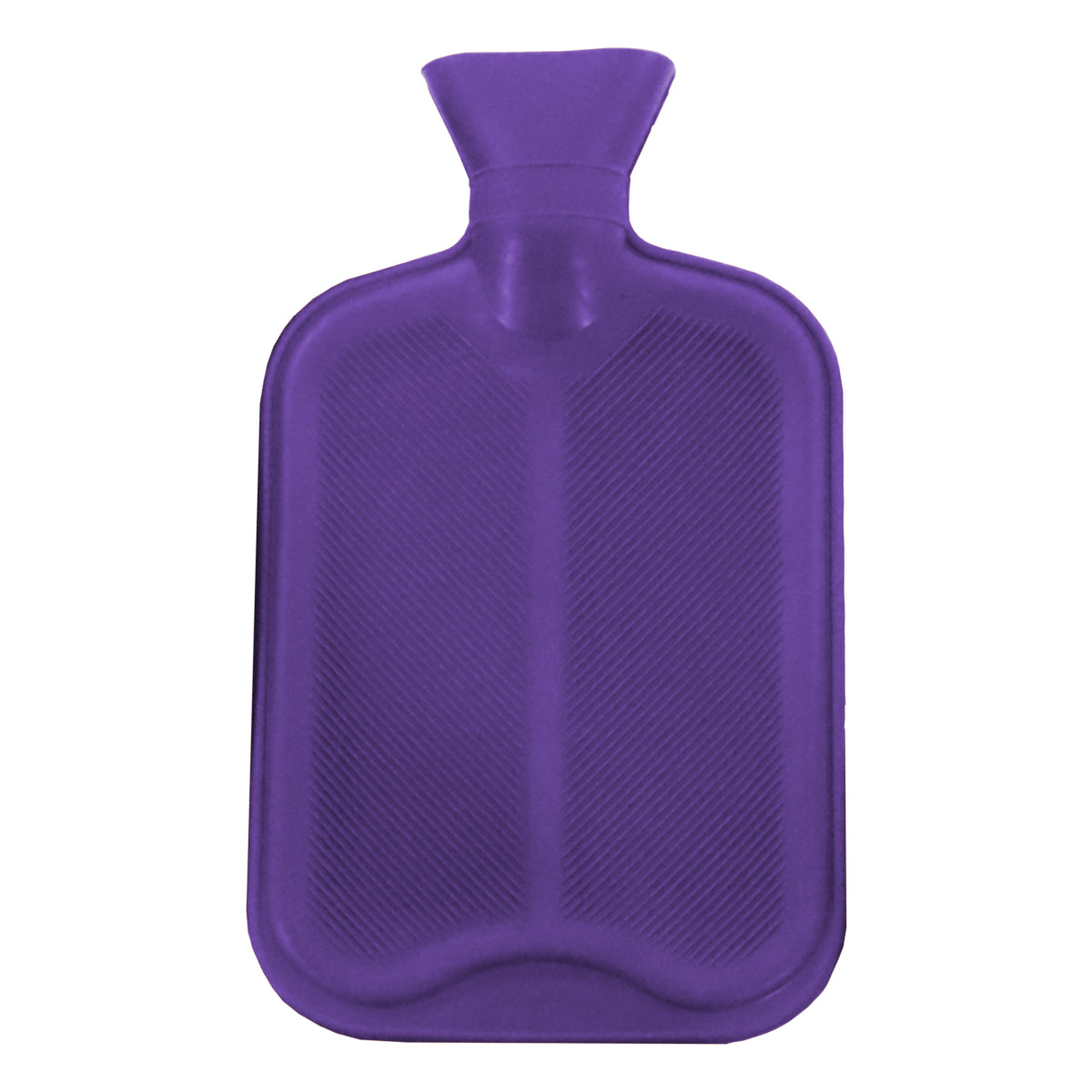 Purple hot water bottle on a white background