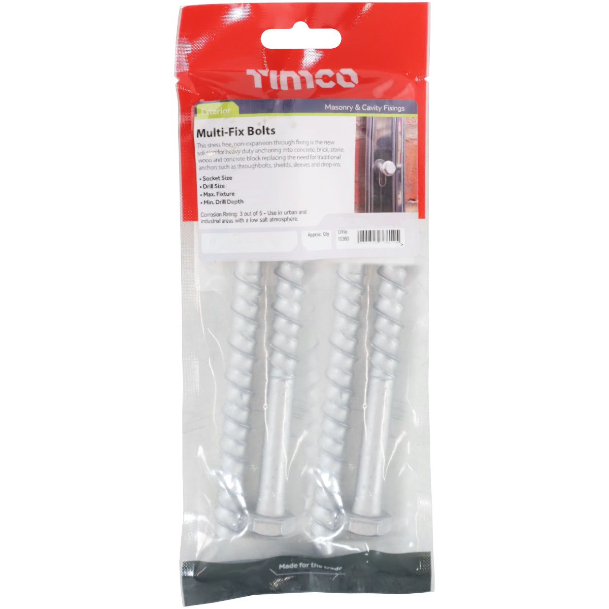 Multi-Fix Bolts 8.0 x 75mm - Packet of 4