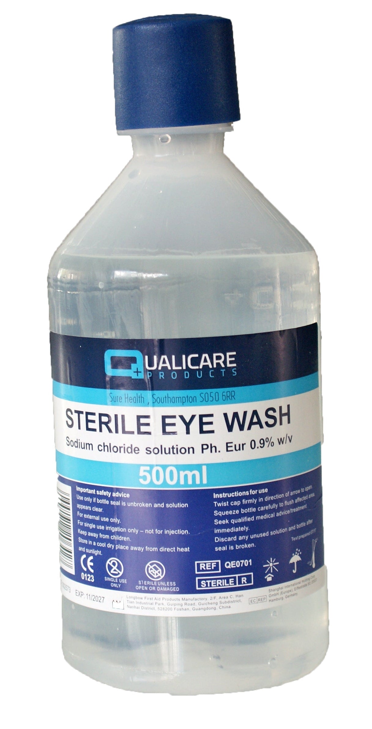 Eyewash Case with 2 x 500ml Bottles & 2 x Eye Pads