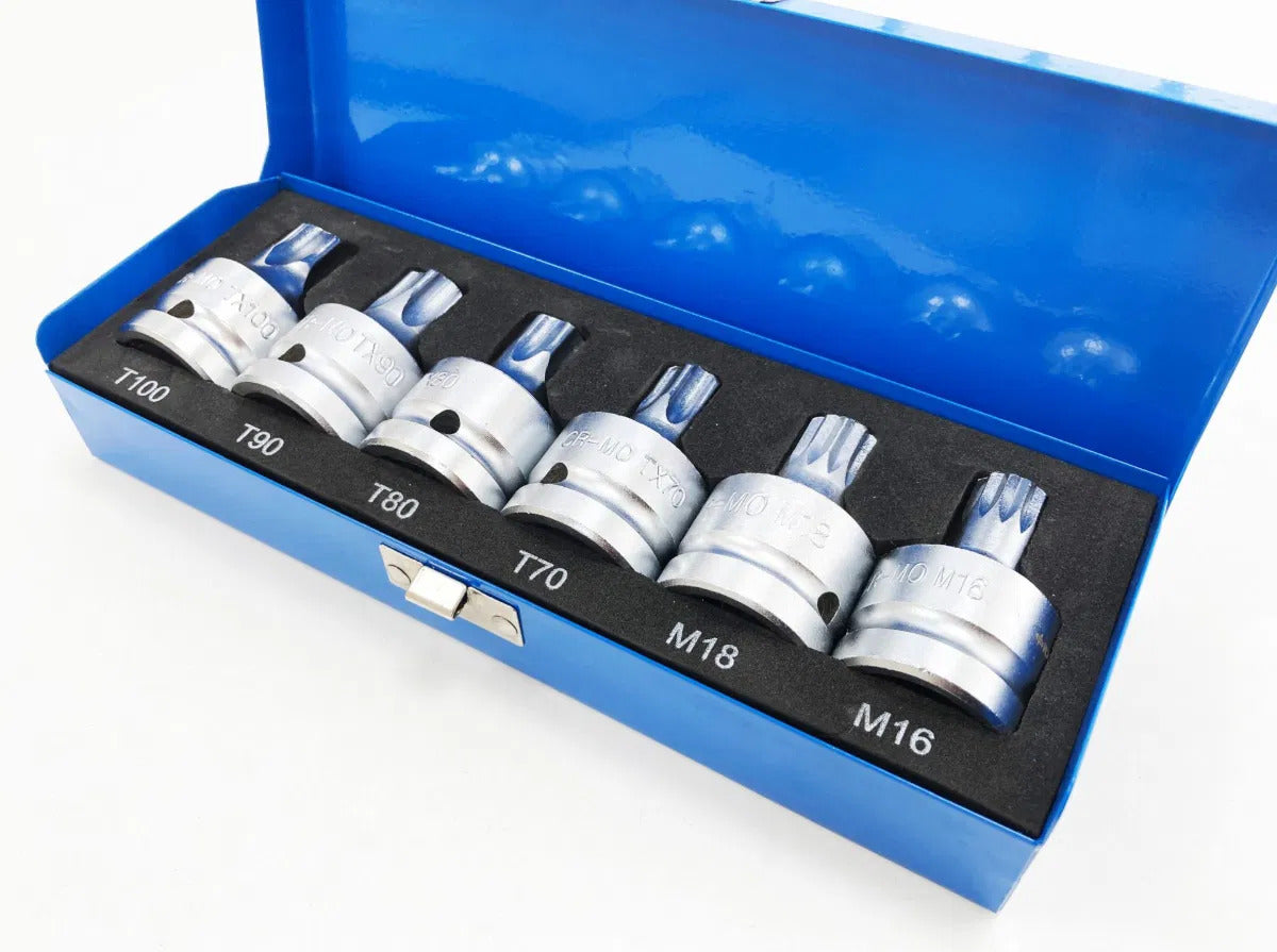 3/4" Drive Tamperproof Spline & Star Bit Socket - 6pc Set SD069
