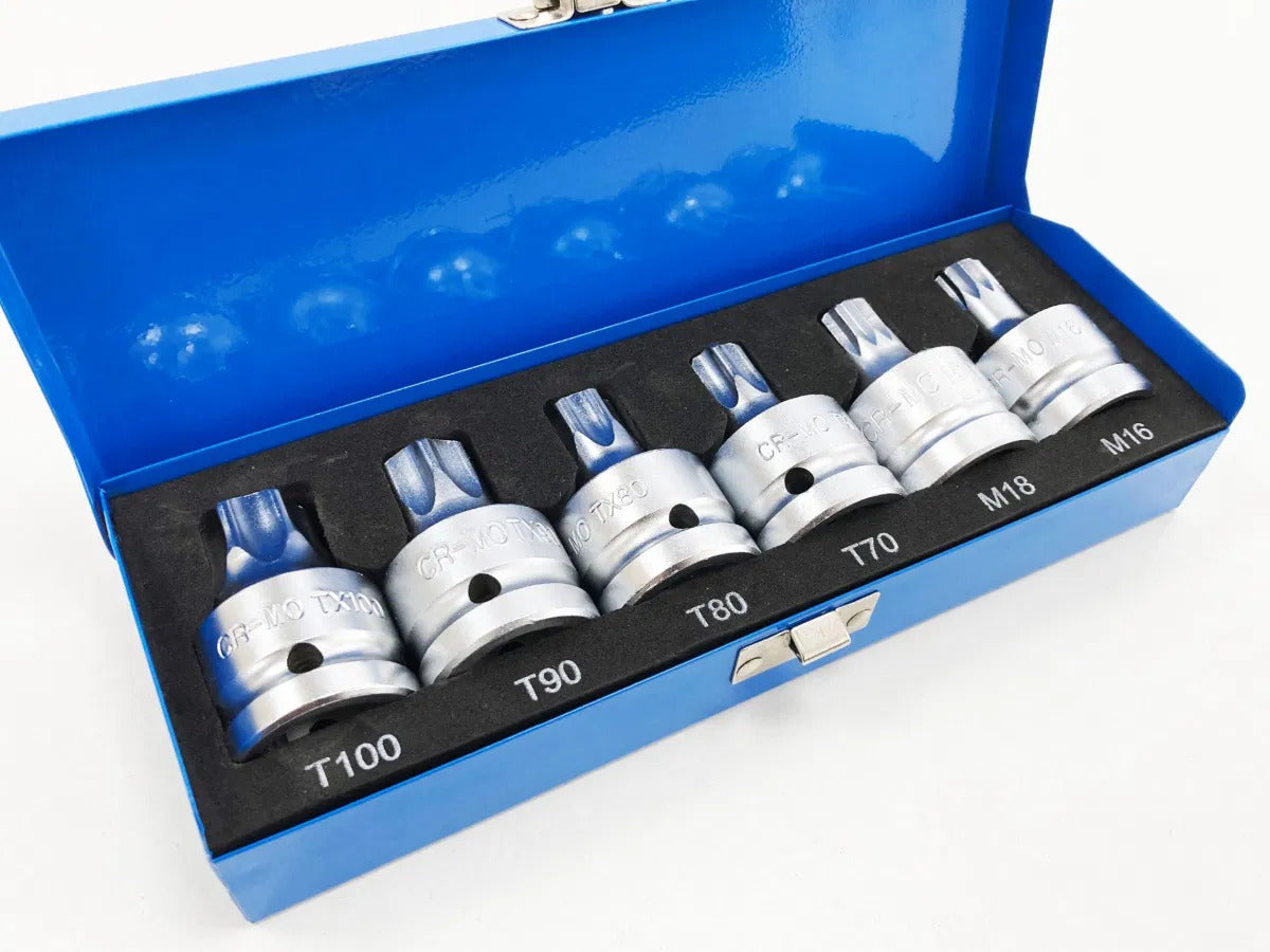 3/4" Drive Tamperproof Spline & Star Bit Socket - 6pc Set SD069