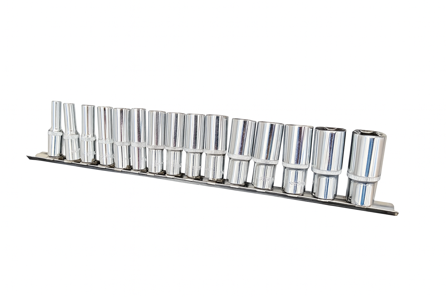 Toolzone Deep Socket Set 3/8" Drive 8mm - 22mm on Storage Rail SS009