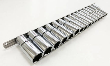 Toolzone Deep Socket Set 1/2" Drive Deep Socket Set Storage Rail SS010