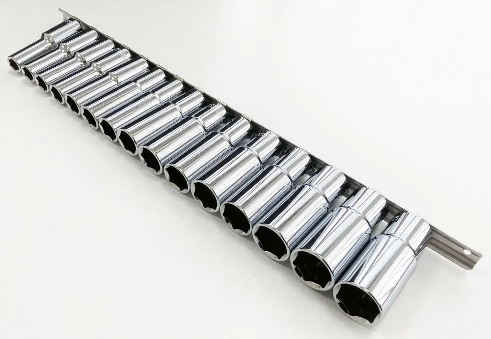 Toolzone Deep Socket Set 1/2" Drive Deep Socket Set Storage Rail SS010