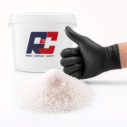 5kg Bucket of White Deicing Salt with Gloves