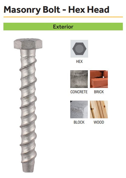 Multi-Fix Bolts 8.0 x 75mm - Packet of 4