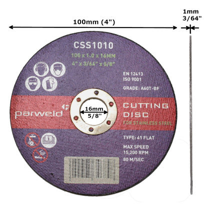 100 x 1mm Cutting Discs – Super Thin Stainless Steel Cutting Discs