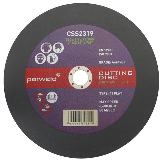 230 x 1.9mm Cutting Discs – Super Thin Stainless Steel Cutting Discs