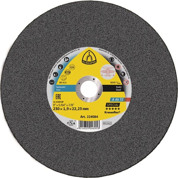 Klingspor A 46 TZ Special 230mm Metal Cutting Discs