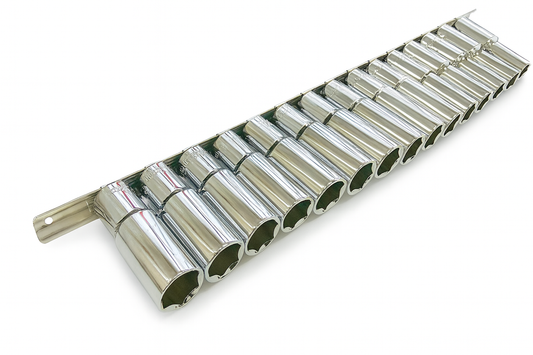 Toolzone Deep Socket Set 1/2" Drive Deep Socket Set Storage Rail SS010