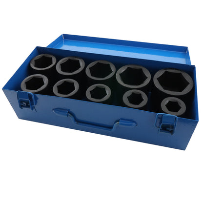 10pc 1" Drive Deep Impact Socket Set 22-50mm