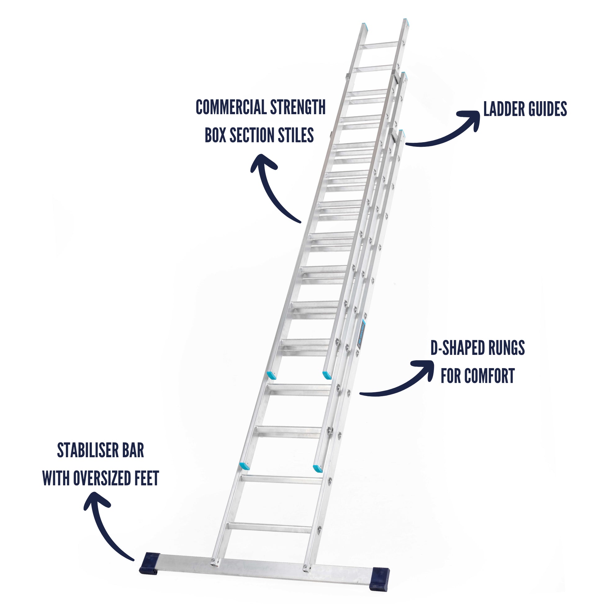 Aluminium Professional Extension Ladder - Double Section
