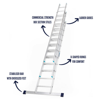 Aluminium Professional Extension Ladder - Double Section