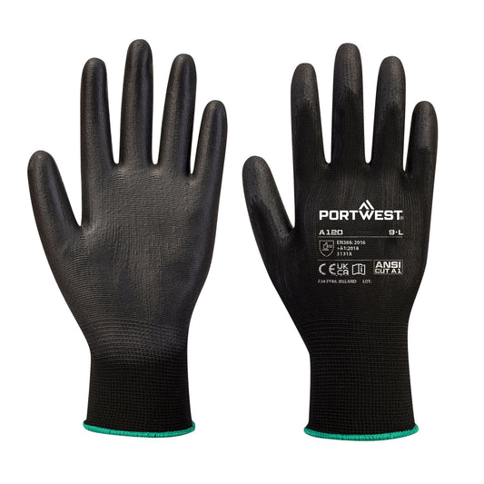 PU Palm Grip Gloves - A120 Black